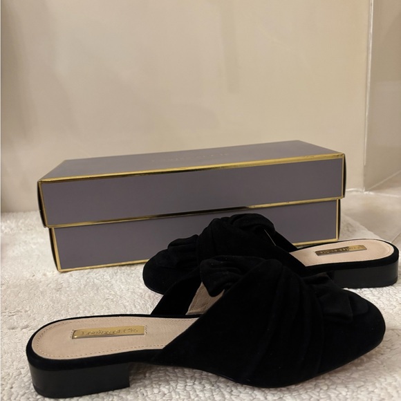 Louise et Cie Lo-Bylot Twist Black Suede Mules Shoes Size 5 - Picture 2 of 6